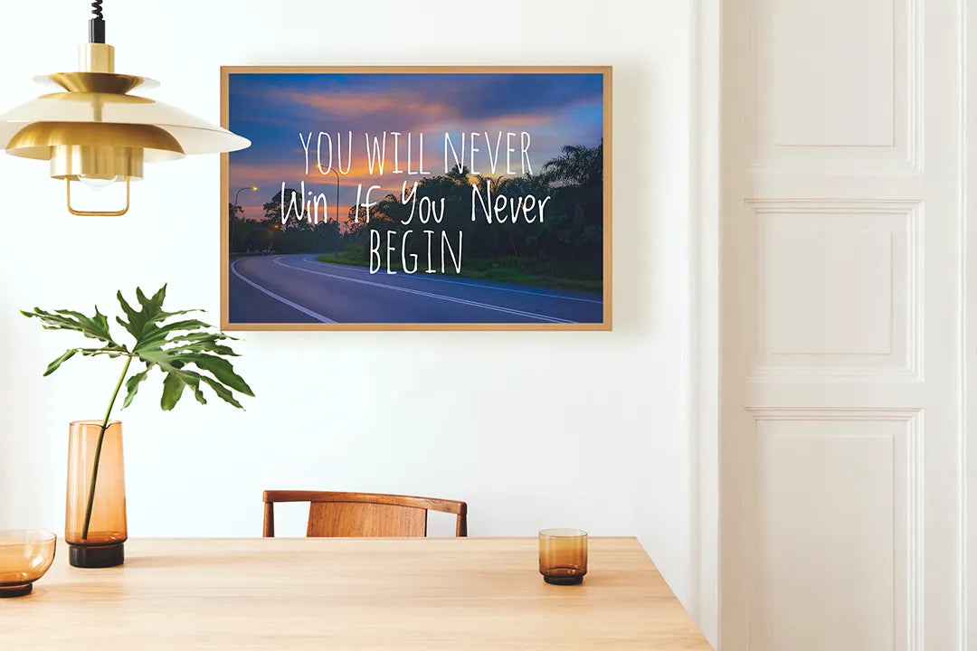 Metalen Magneetbord met print van You will never win tekst perfect als decoratie