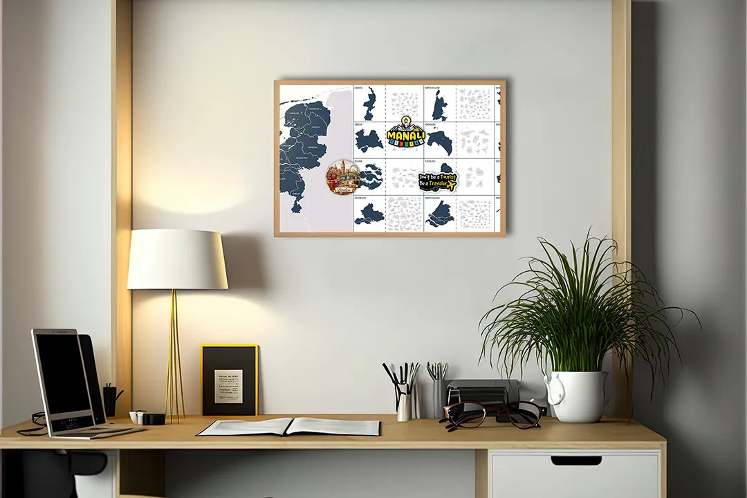 Metalen Magneetbord met print van Nederland provincies details perfect als decoratie