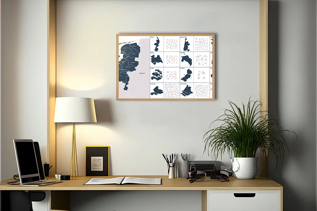 Metalen Magneetbord met print van Nederland provincies details perfect als decoratie