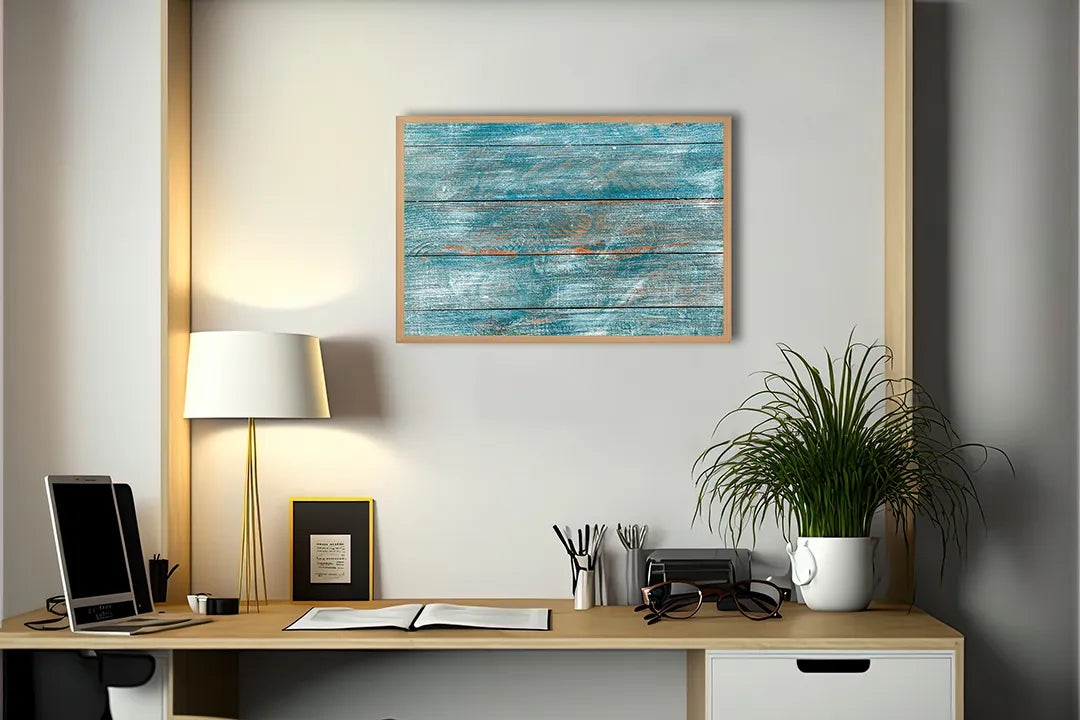 Metalen Magneetbord met print van Blauw hout textuur perfect als decoratie