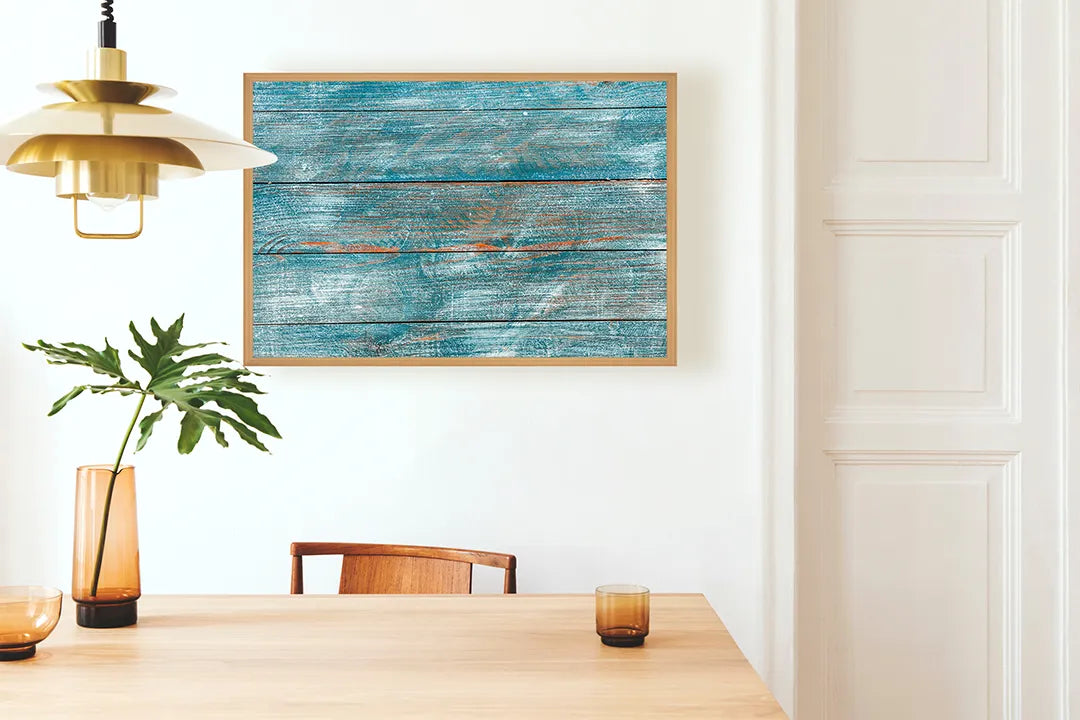 Metalen Magneetbord met print van Blauw hout textuur perfect als decoratie