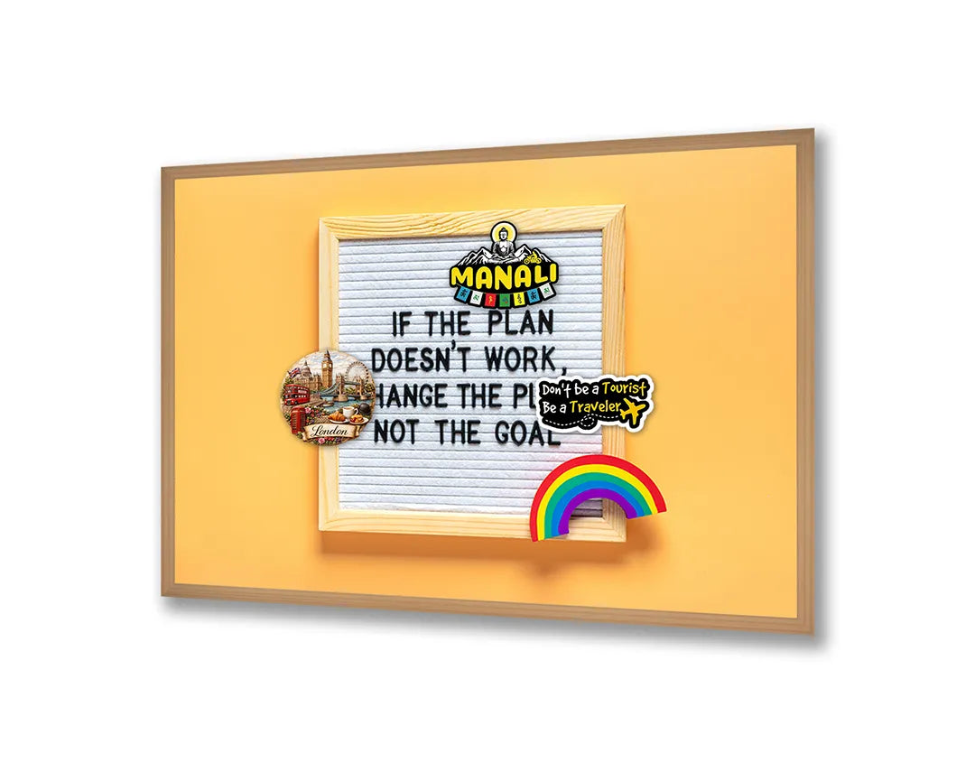 Metalen Magneetbord met print van Geel letterbord tekst perfect als decoratie