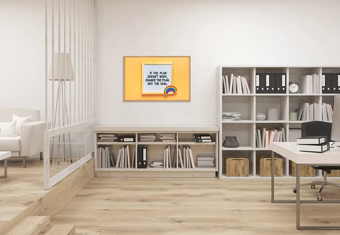 Metalen Magneetbord met print van Geel letterbord tekst perfect als decoratie
