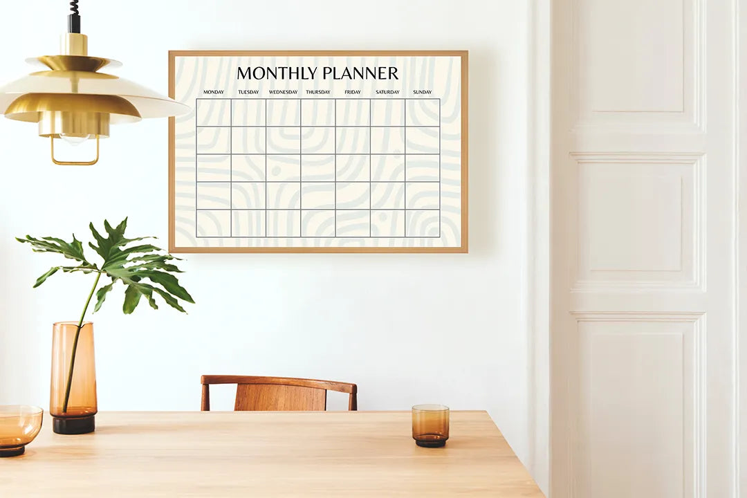 Metalen Magneetbord met print van Maandplanner grid perfect als decoratie