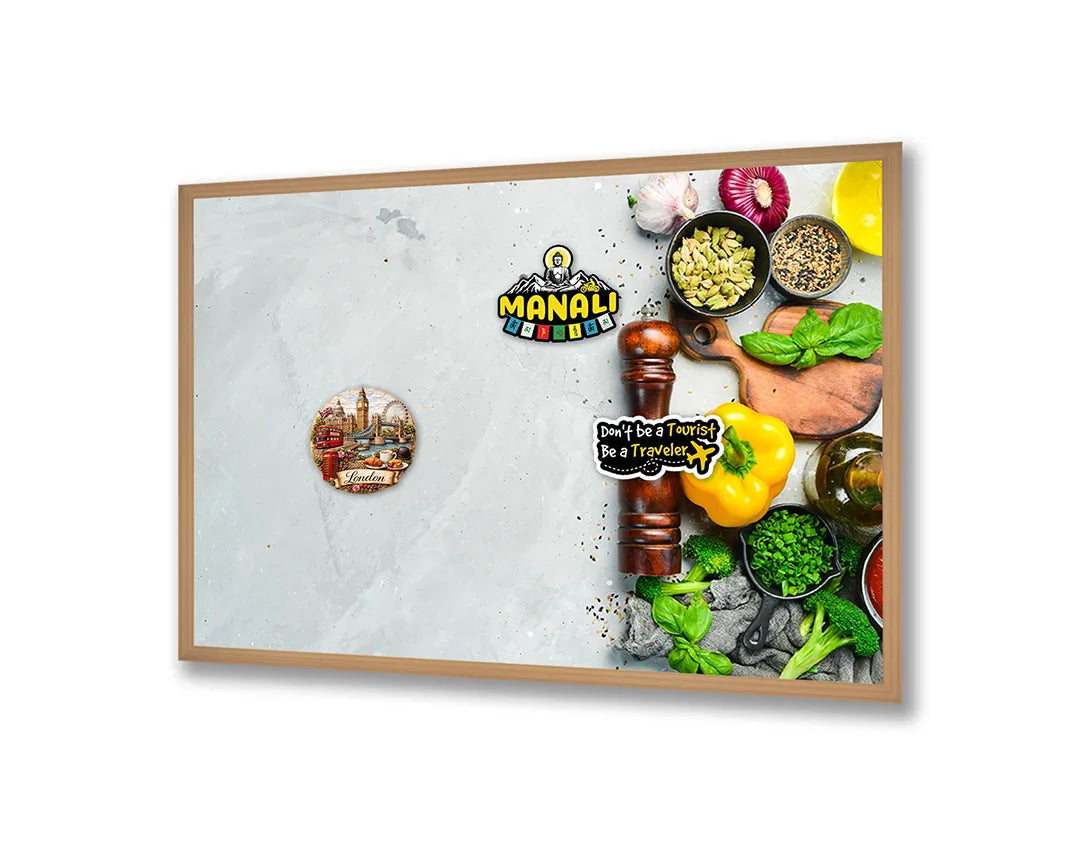 Metalen Magneetbord met print van Koken groenten perfect als decoratie