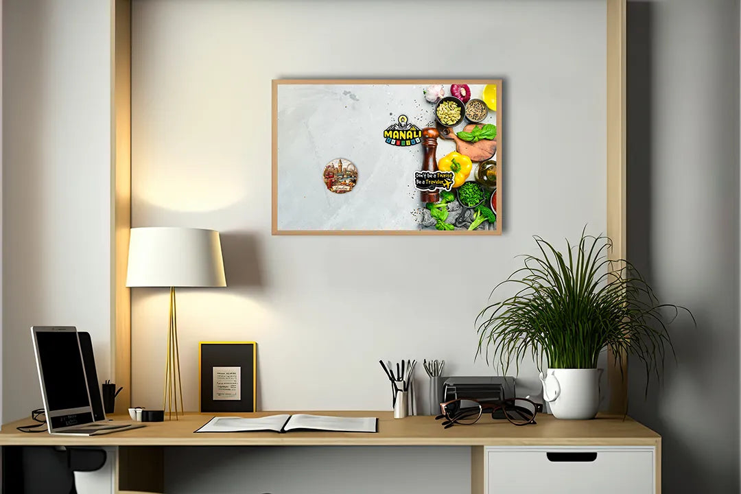 Metalen Magneetbord met print van Koken groenten perfect als decoratie