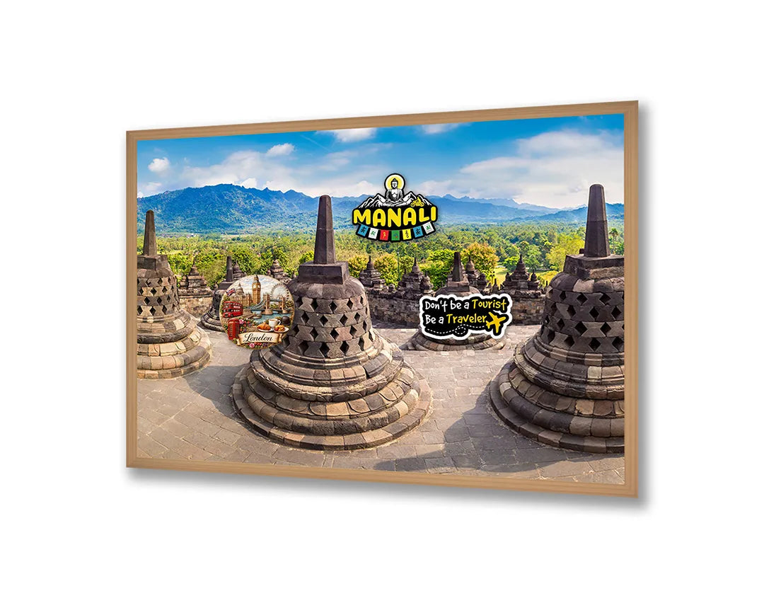 Metalen Magneetbord met print van Borobudur tempel perfect als decoratie