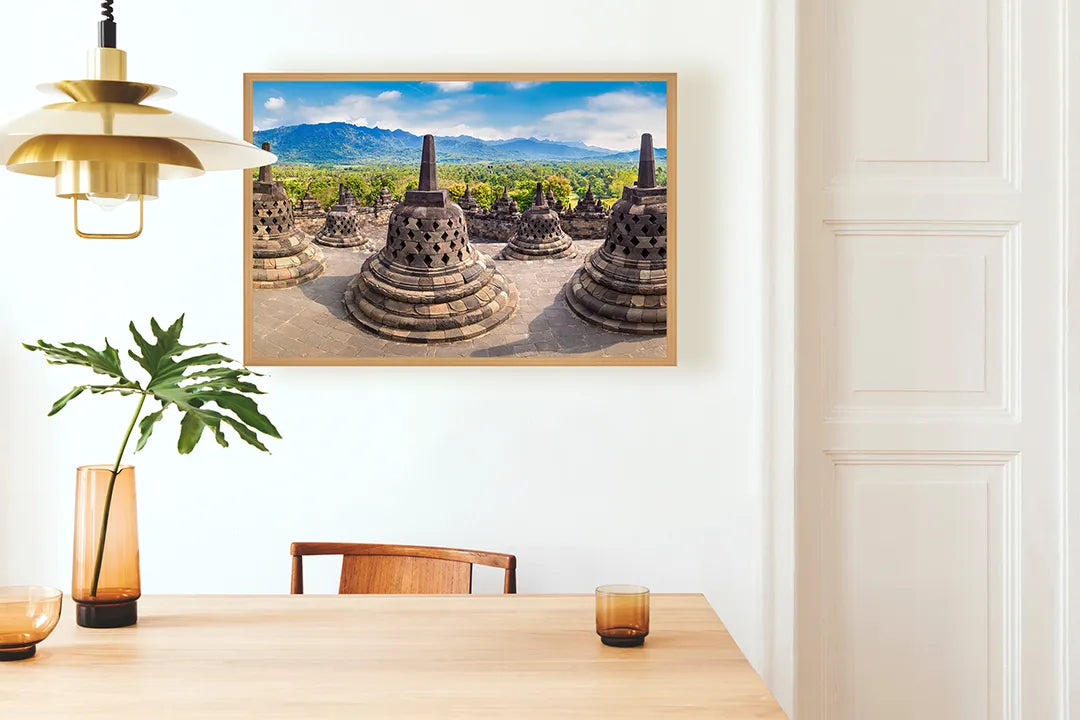 Metalen Magneetbord met print van Borobudur tempel perfect als decoratie