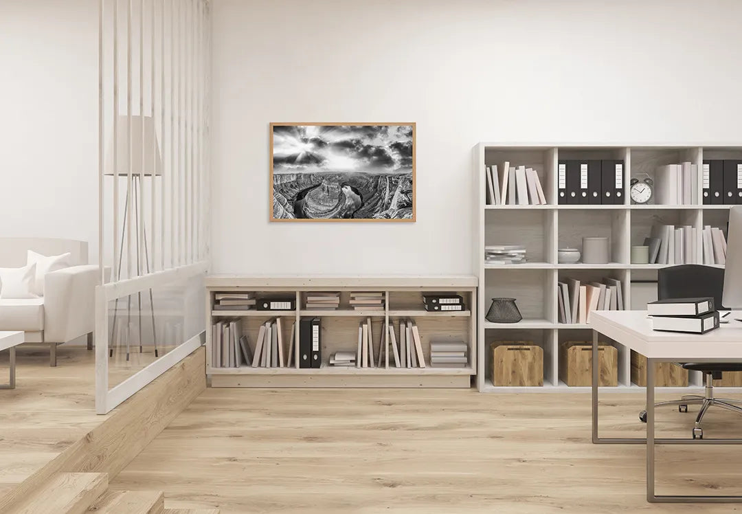 Metalen Magneetbord met print van Grand canyon zwart wit perfect als decoratie