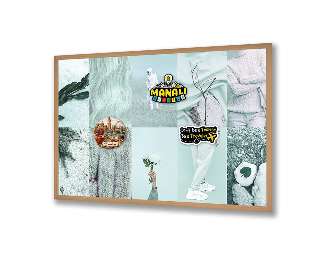 Metalen Magneetbord met print van Collage pastel perfect als decoratie