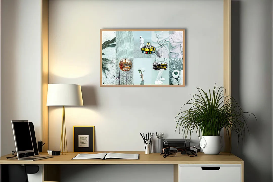 Metalen Magneetbord met print van Collage pastel perfect als decoratie