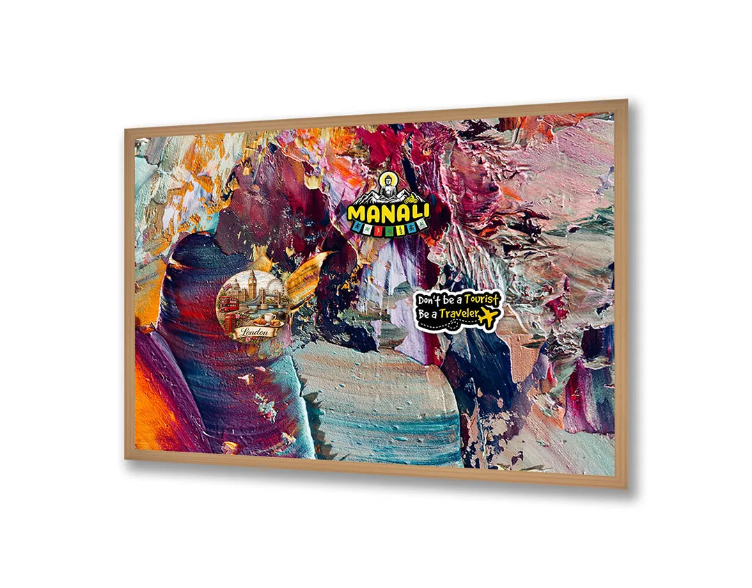Metalen Magneetbord met print van Abstract verf kleurrijk perfect als decoratie