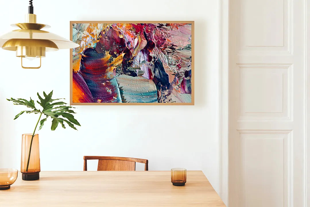 Metalen Magneetbord met print van Abstract verf kleurrijk perfect als decoratie