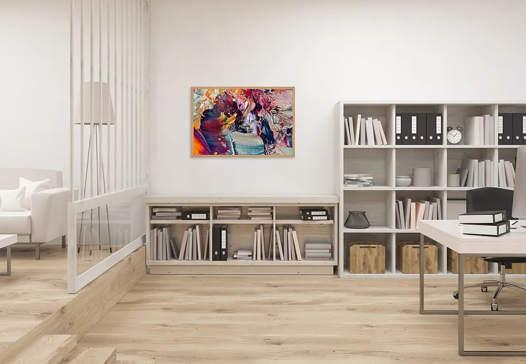 Metalen Magneetbord met print van Abstract verf kleurrijk perfect als decoratie