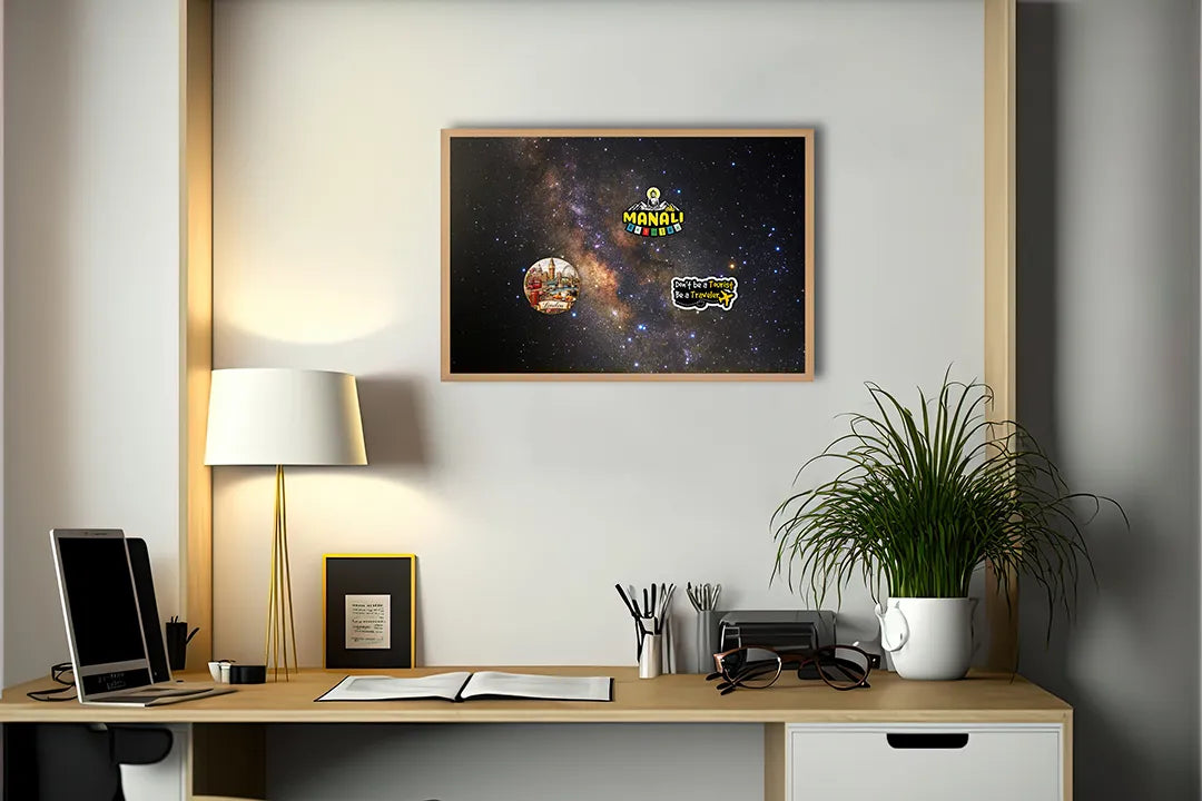 Metalen Magneetbord met print van Melkweg perfect als decoratie