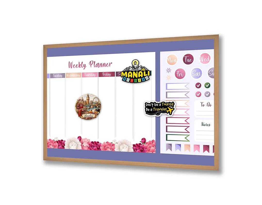 Metalen Magneetbord met print van Weekplanner kleurrijk perfect als decoratie