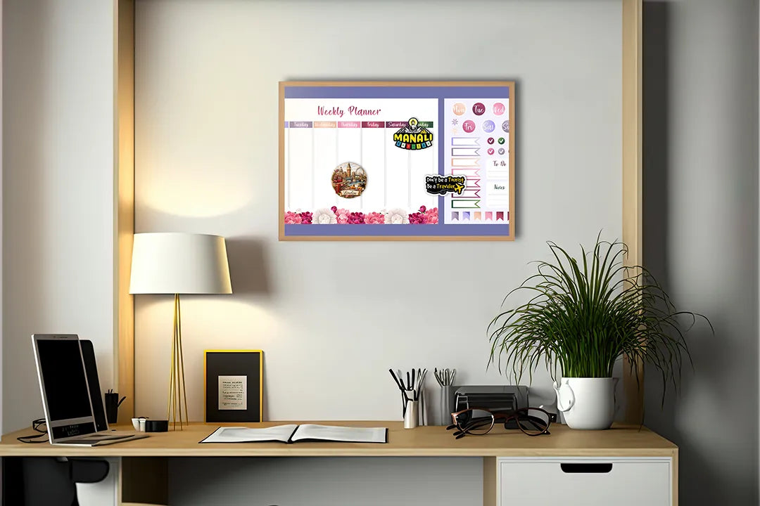 Metalen Magneetbord met print van Weekplanner kleurrijk perfect als decoratie