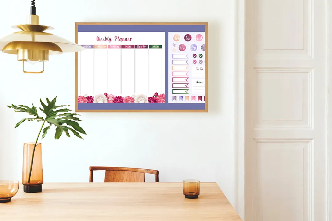 Metalen Magneetbord met print van Weekplanner kleurrijk perfect als decoratie