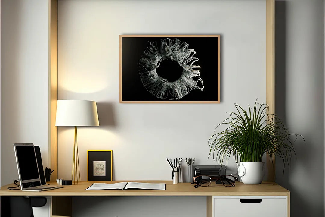 Metalen Magneetbord met print van Zwart wit bloem x-ray perfect als decoratie