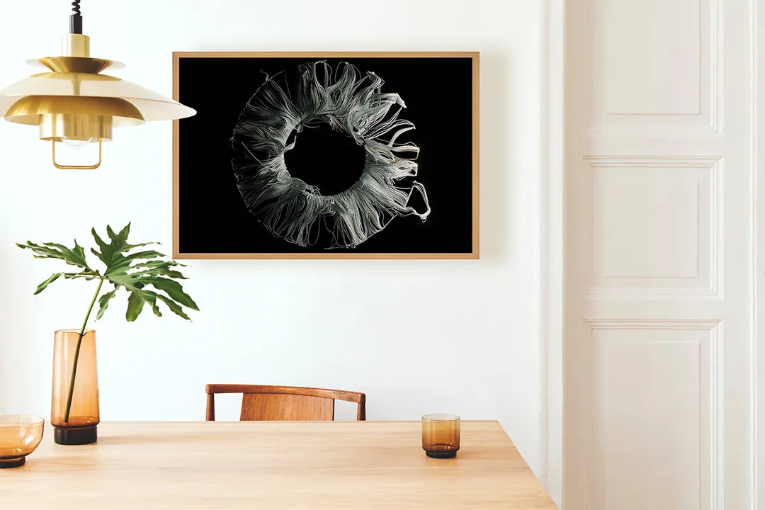 Metalen Magneetbord met print van Zwart wit bloem x-ray perfect als decoratie