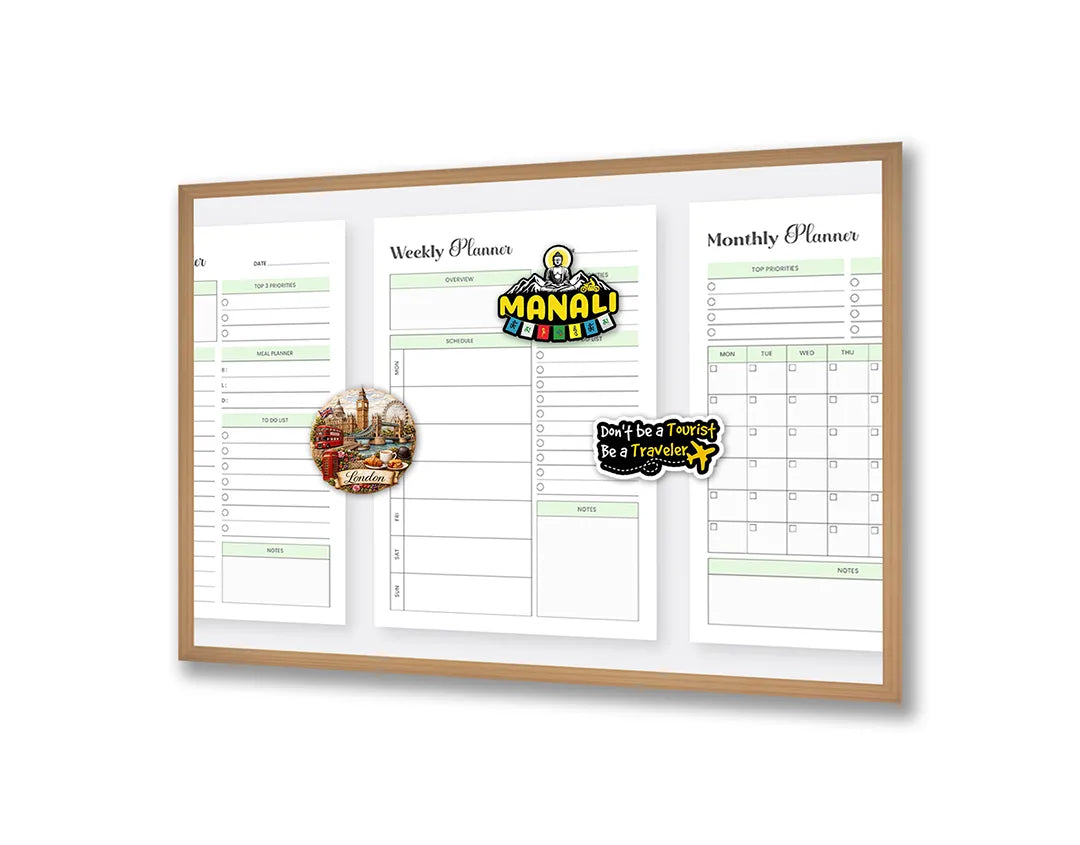 Metalen Magneetbord met print van Maandplanner strak wit perfect als decoratie