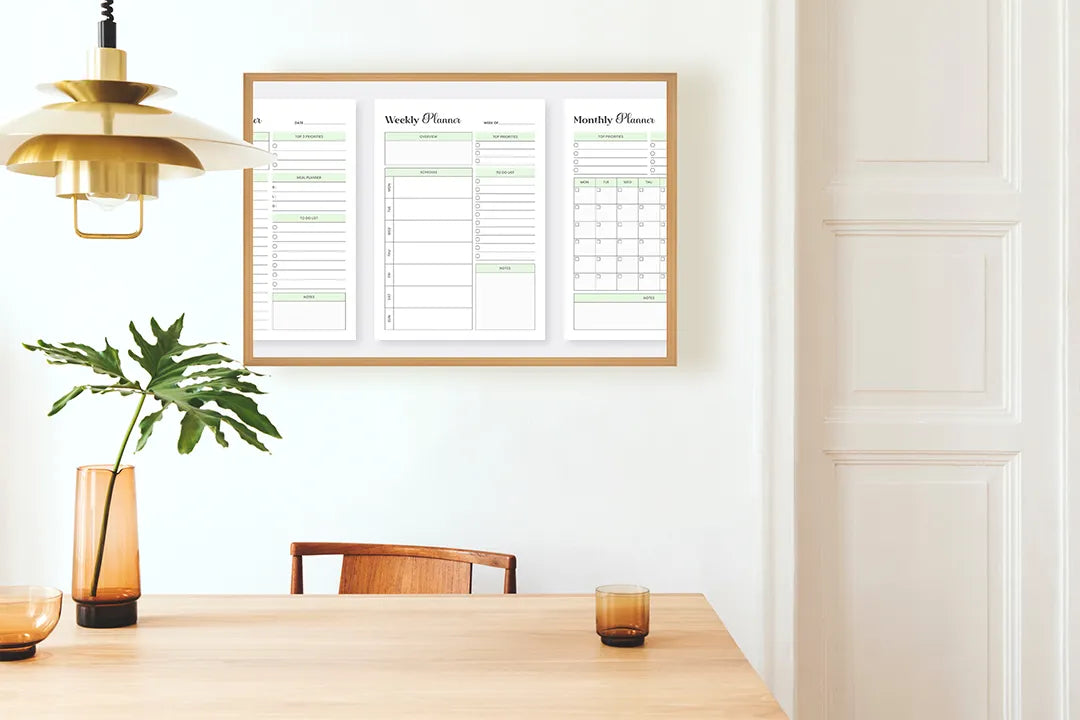 Metalen Magneetbord met print van Maandplanner strak wit perfect als decoratie