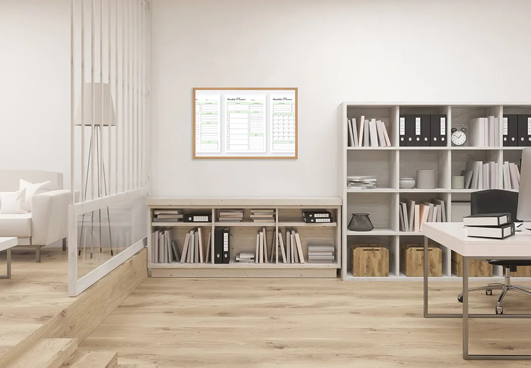 Metalen Magneetbord met print van Maandplanner strak wit perfect als decoratie