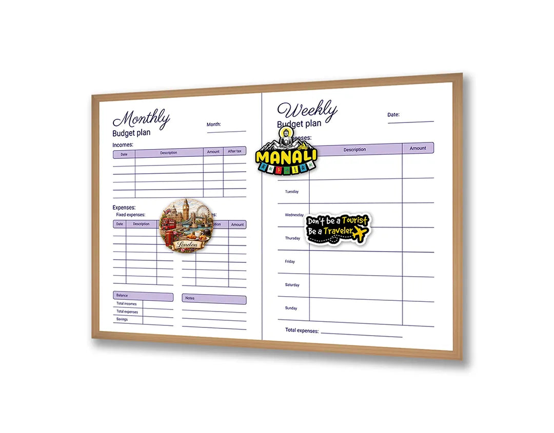 Metalen Magneetbord met print van Weekplanner met doelen perfect als decoratie