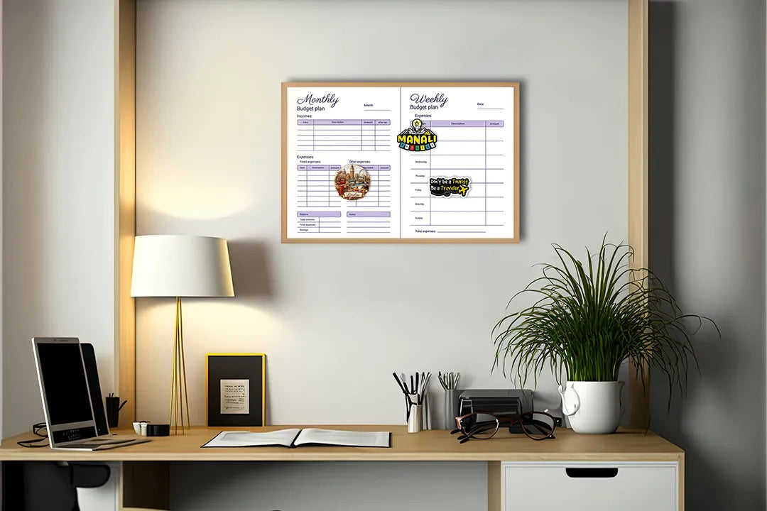 Metalen Magneetbord met print van Weekplanner met doelen perfect als decoratie