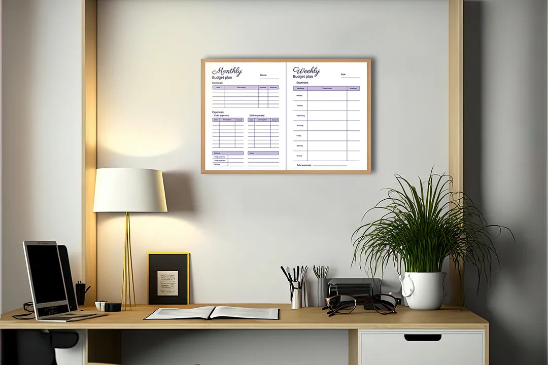Metalen Magneetbord met print van Weekplanner met doelen perfect als decoratie