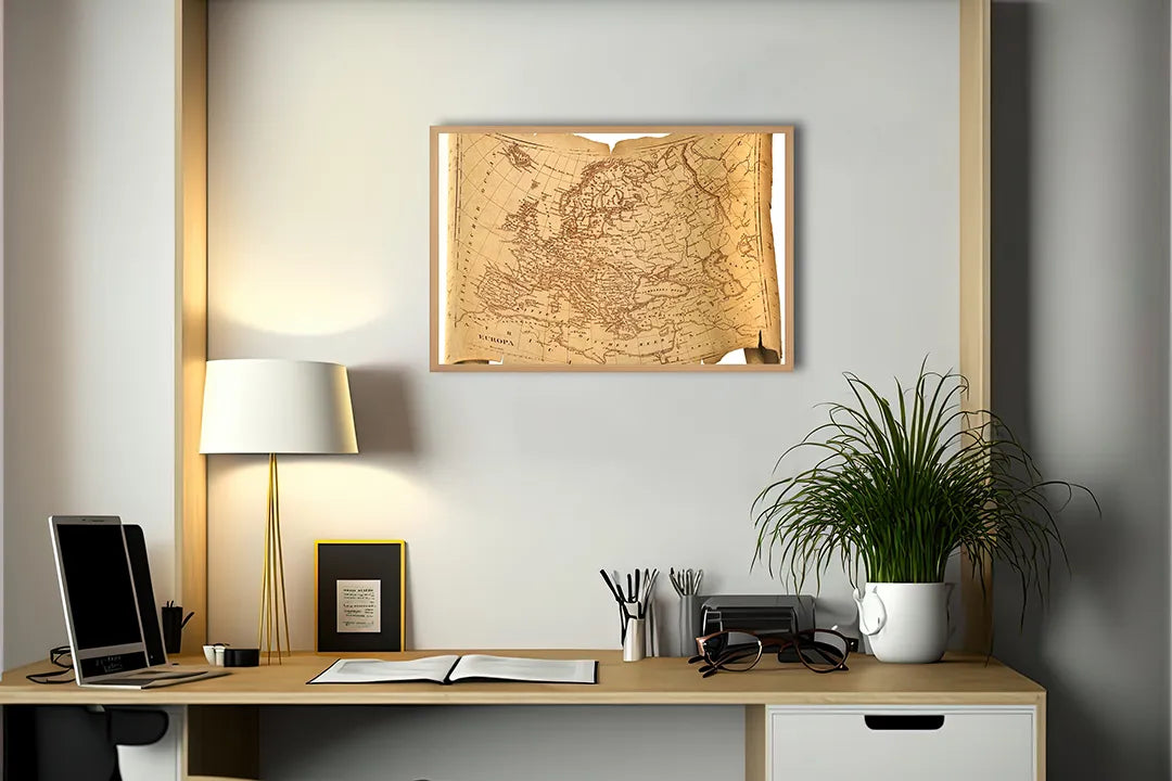 Metalen Magneetbord met print van Oude wereldkaart antiek perfect als decoratie