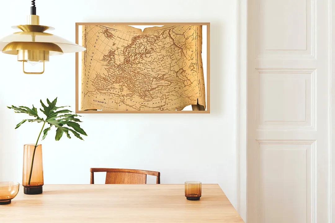 Metalen Magneetbord met print van Oude wereldkaart antiek perfect als decoratie
