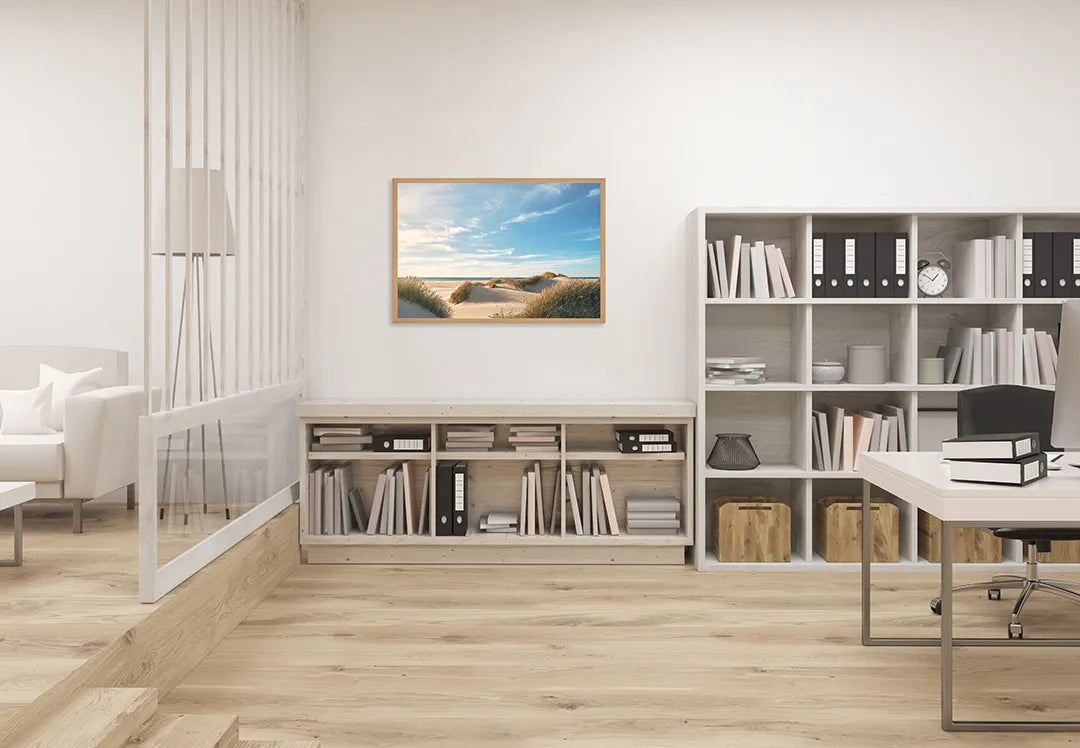 Metalen Magneetbord met print van Strand duinen zonsondergang perfect als decoratie
