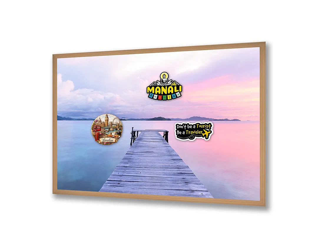 Metalen Magneetbord met print van Steiger in paars water perfect als decoratie