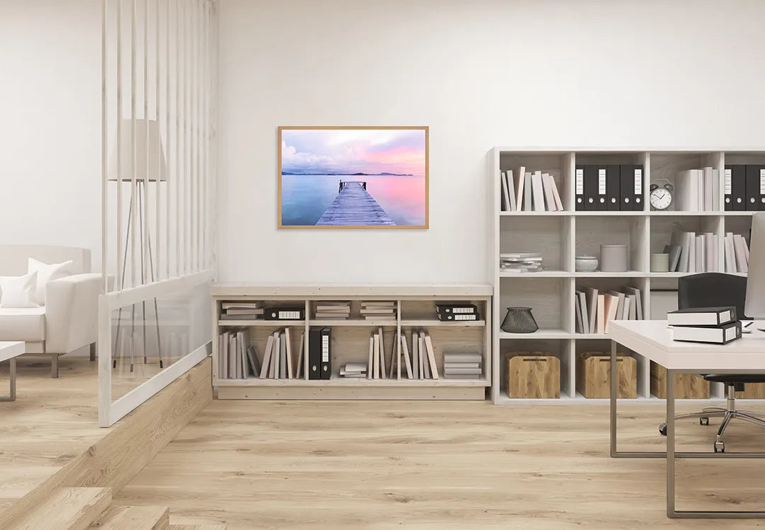 Metalen Magneetbord met print van Steiger in paars water perfect als decoratie