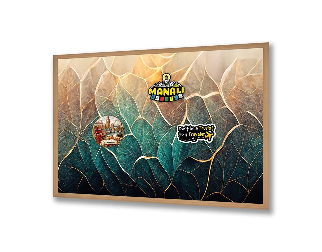 Metalen Magneetbord met print van Abstracte bladnerven perfect als decoratie