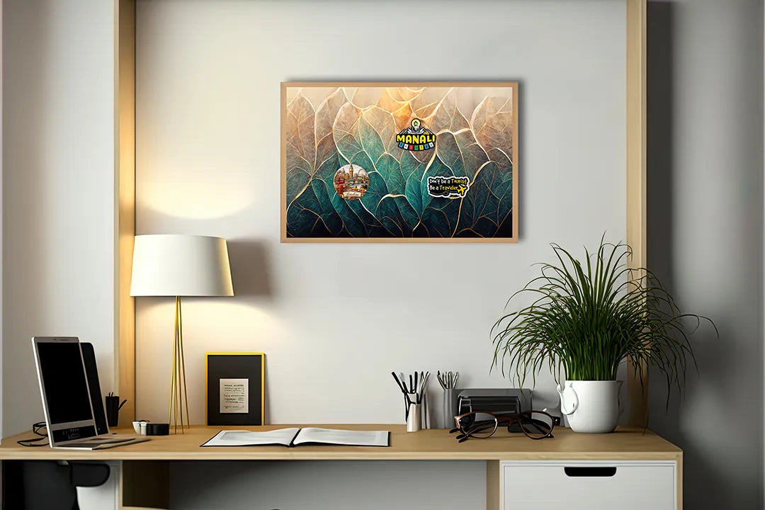 Metalen Magneetbord met print van Abstracte bladnerven perfect als decoratie