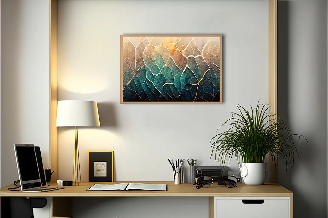 Metalen Magneetbord met print van Abstracte bladnerven perfect als decoratie
