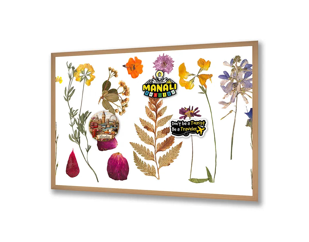Metalen Magneetbord met print van Gedroogde herfstbladeren perfect als decoratie