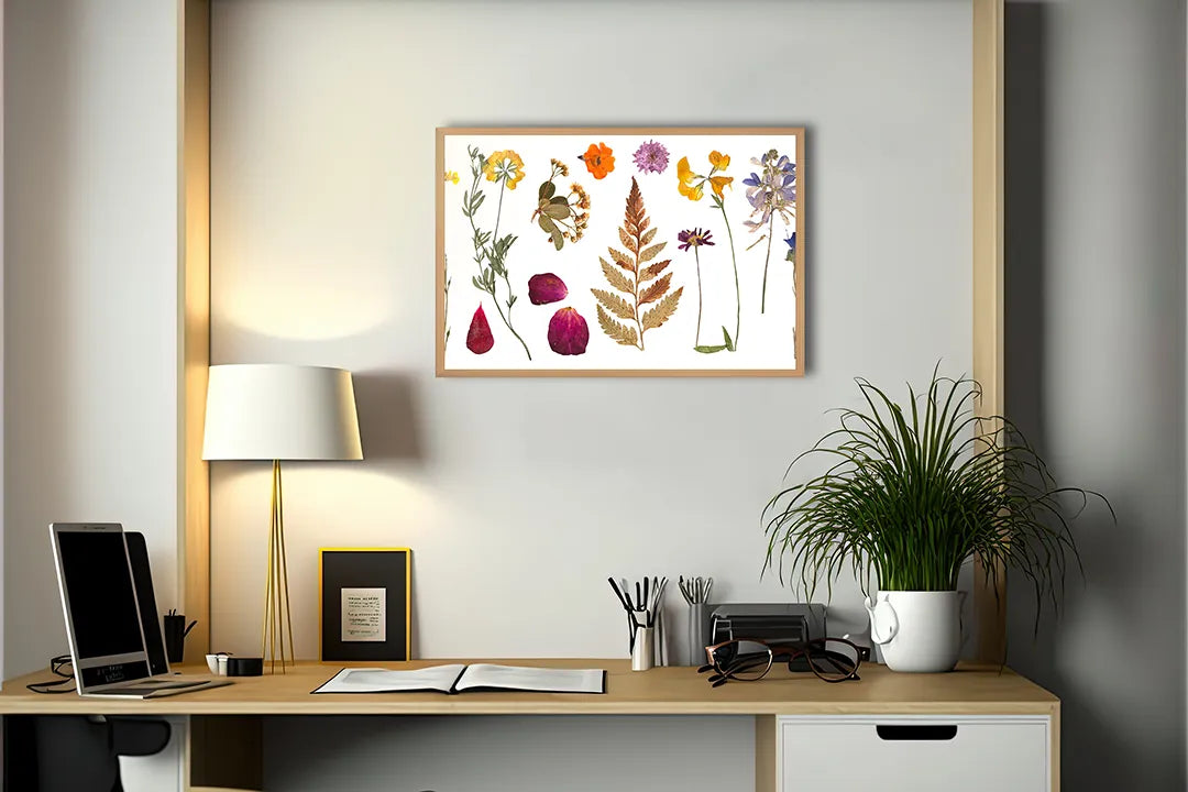 Metalen Magneetbord met print van Gedroogde herfstbladeren perfect als decoratie