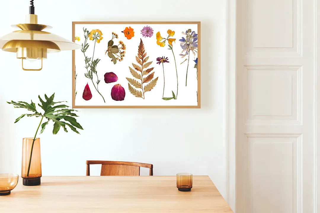 Metalen Magneetbord met print van Gedroogde herfstbladeren perfect als decoratie