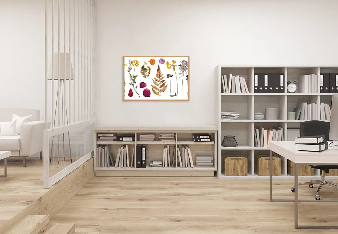 Metalen Magneetbord met print van Gedroogde herfstbladeren perfect als decoratie