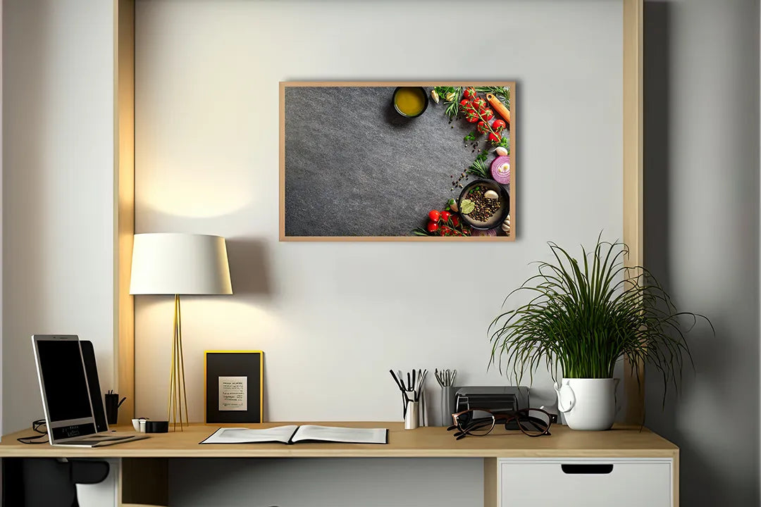 Metalen Magneetbord met print van Kook ingredienten donker perfect als decoratie