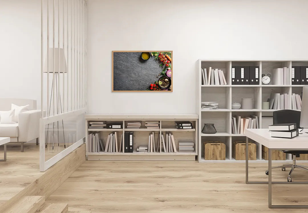 Metalen Magneetbord met print van Kook ingredienten donker perfect als decoratie
