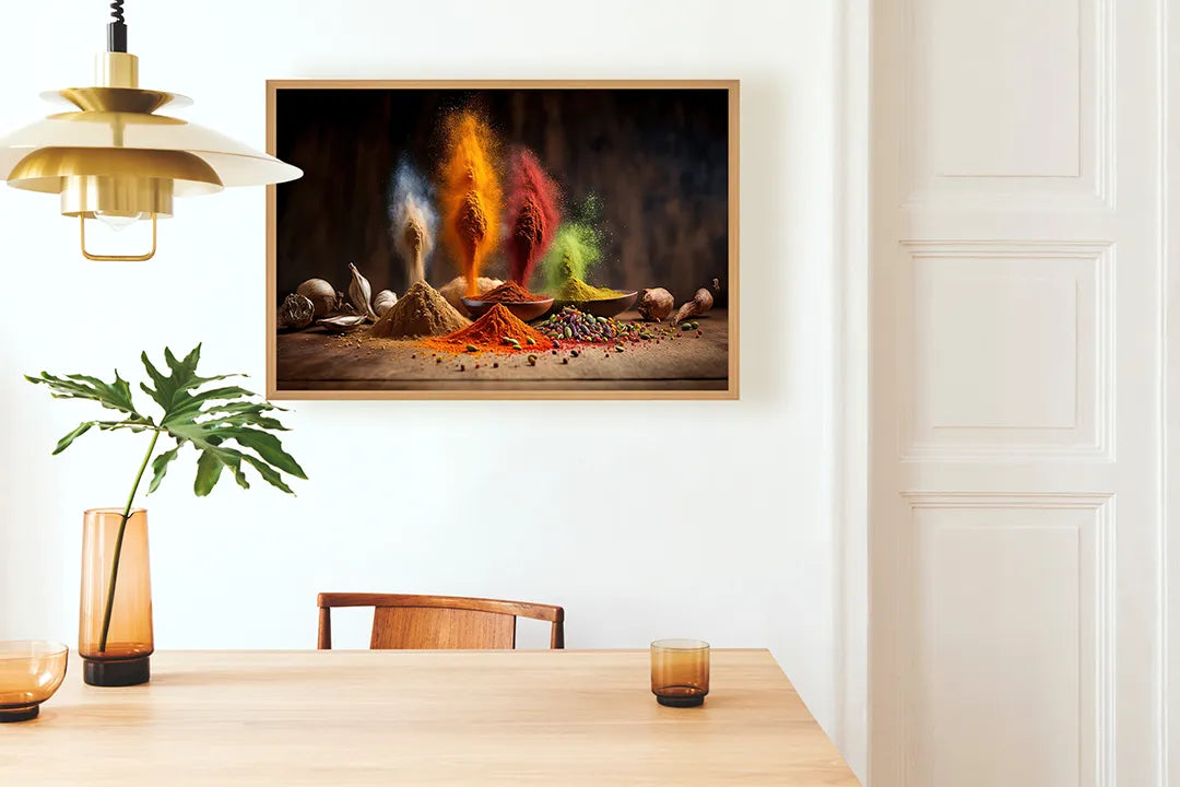 Metalen Magneetbord met print van Kruiden explosie kleur perfect als decoratie