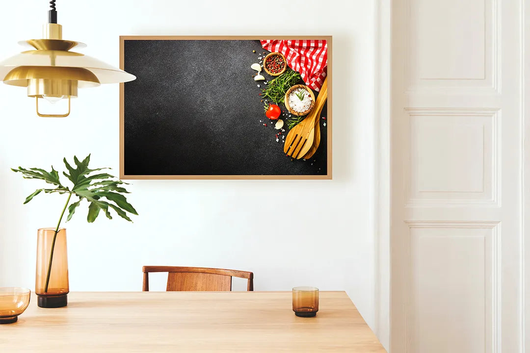Metalen Magneetbord met print van Houten kookgerei en tomaten perfect als decoratie