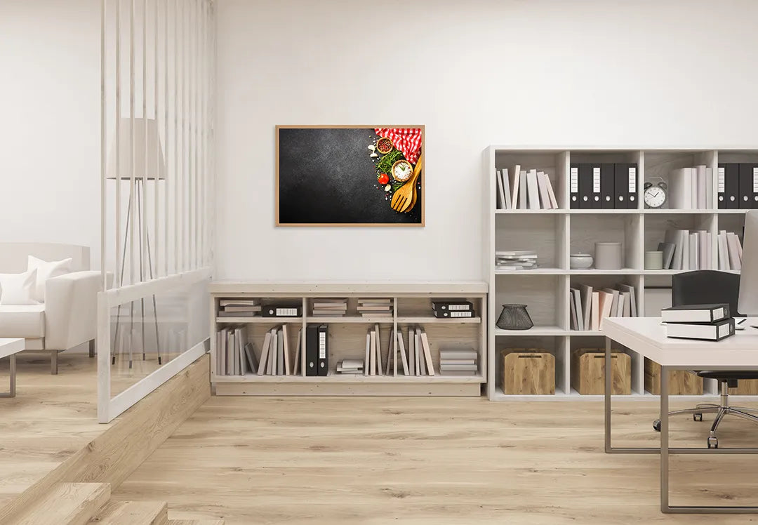 Metalen Magneetbord met print van Houten kookgerei en tomaten perfect als decoratie