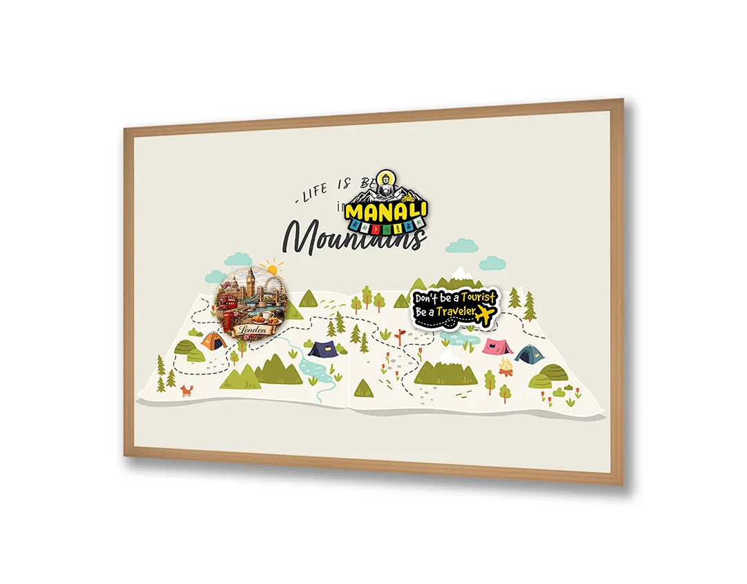 Metalen Magneetbord met print van Life is better in mountains perfect als decoratie