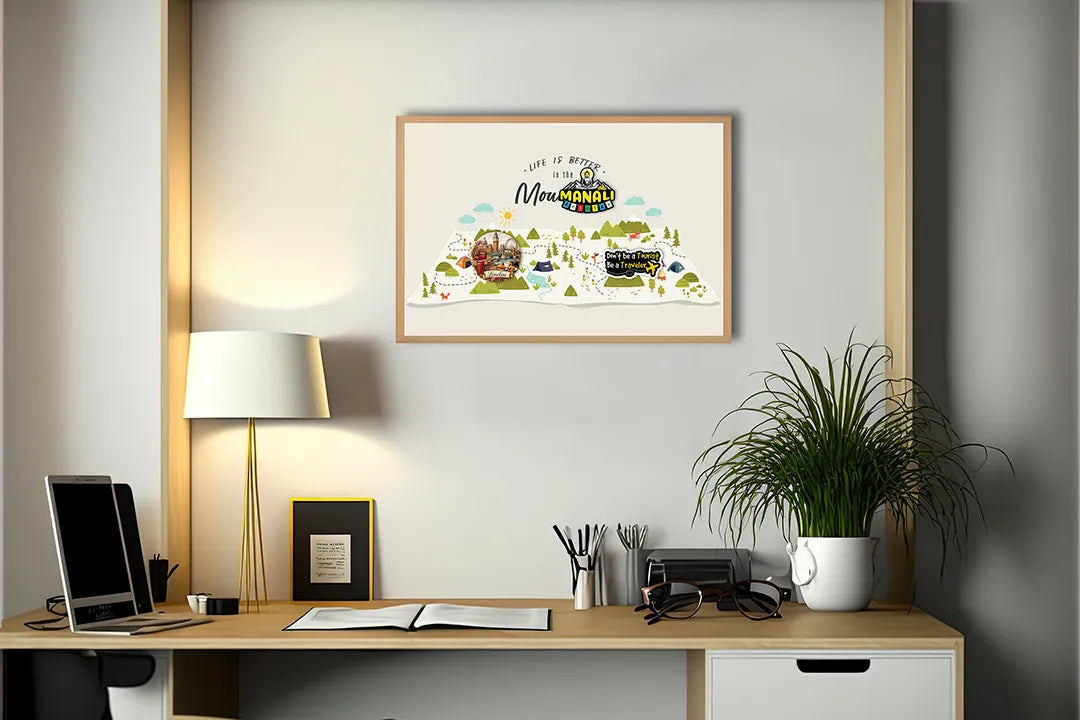 Metalen Magneetbord met print van Life is better in mountains perfect als decoratie