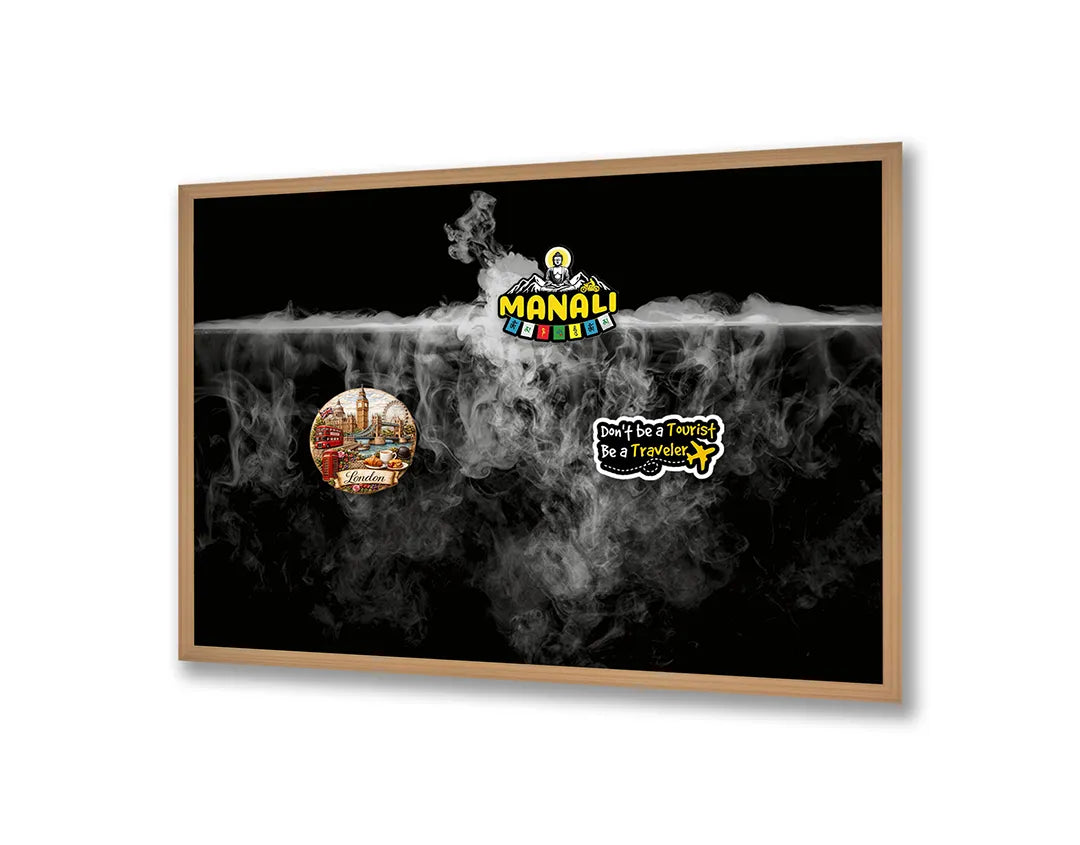Metalen Magneetbord met print van Mist over bos perfect als decoratie
